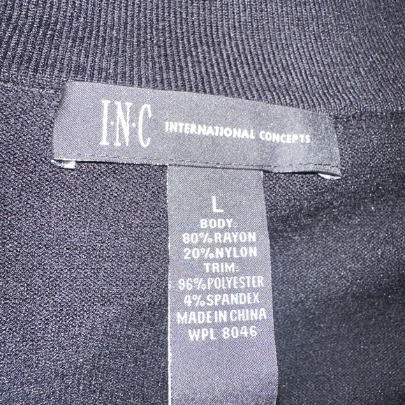 INC international Concepts Black Ribbed Cheetah Print Single Closure Cardigan - Picture 8 of 8